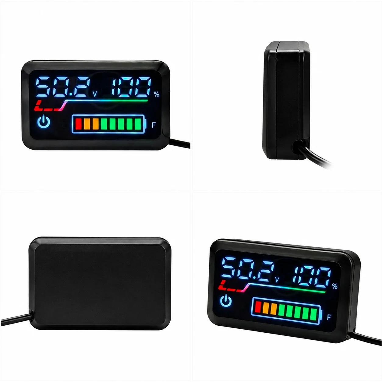 48V-72V Digital Voltage Meter Battery Level Indicator Precision Power Display Fit E-Bike Electric Scooter Motorcycle Car Supply