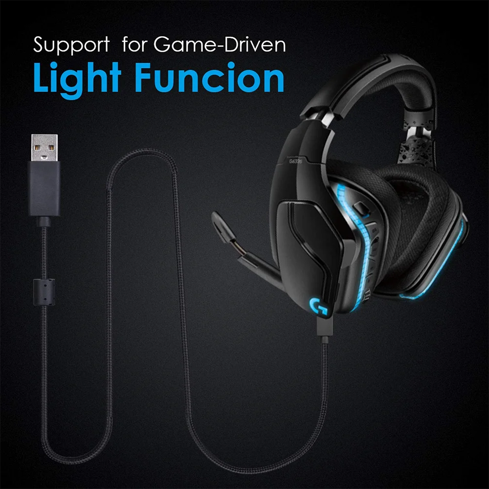 OFC нейлоновый Плетеный сменный USB-кабель для зарядки для наушников Logitech G635 G633 G933 G935 G633S G933S
