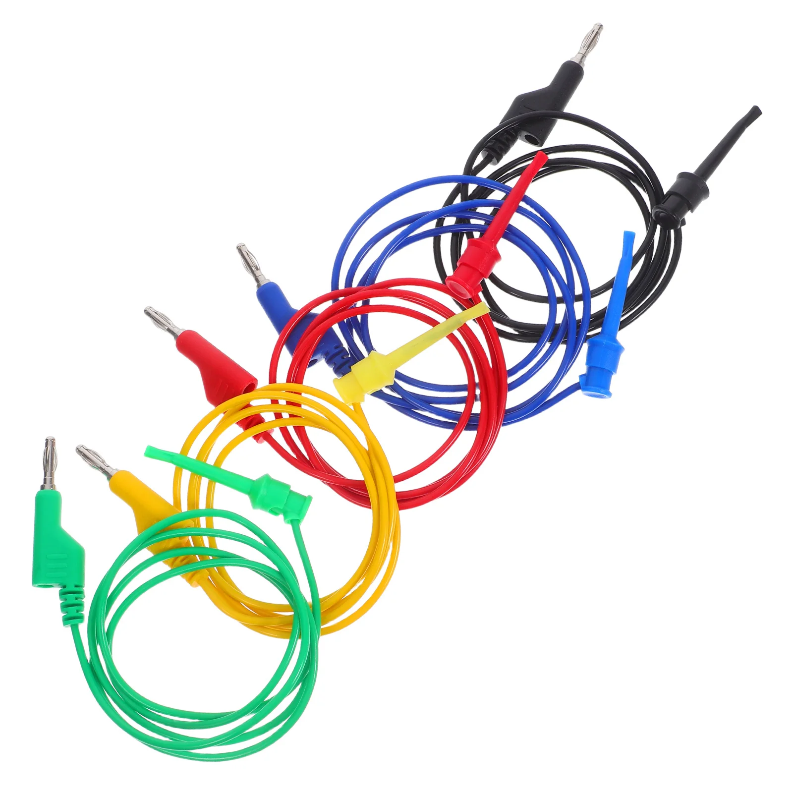 

5pcs Test Leads Banana Plug To Test Hook Clip Wire Cable For Multimeter Automotive Diagnostic Testing Tools Electrical