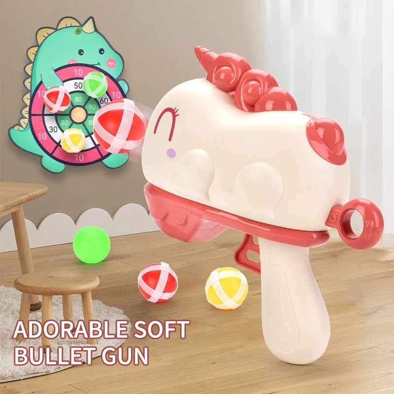 Lanzador de pelotas de espuma suave de dinosaurio: juego interactivo de tiro con pelotas pegajosas, Ideal para juegos en interiores y exteriores, perfecto para niños y