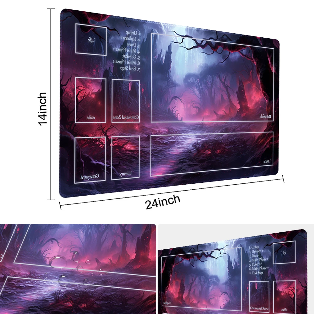 Crimson Forest - Board Game TCG Playmat Table Mat Game Size 60X35 CM Mousepad Compatible for MTG CCG