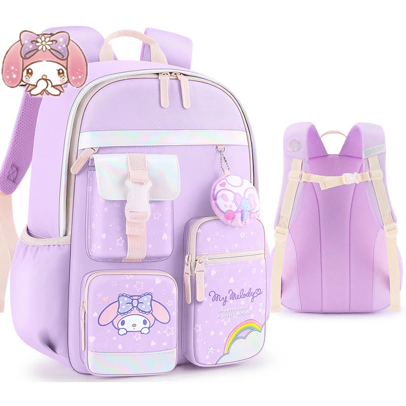 

6-12 ages Sanrios Mymelody kawaii Anime Cartoon Children's Backpack Schoolbag EVA Dirty lightweight Bookbag Women Gift