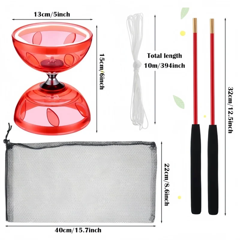 Portable Diabolo Chinese Yoyo Diabolo Set Portable Fitness Gear For Adults Kids Elderly Outdoor Indoor Agility Exercise