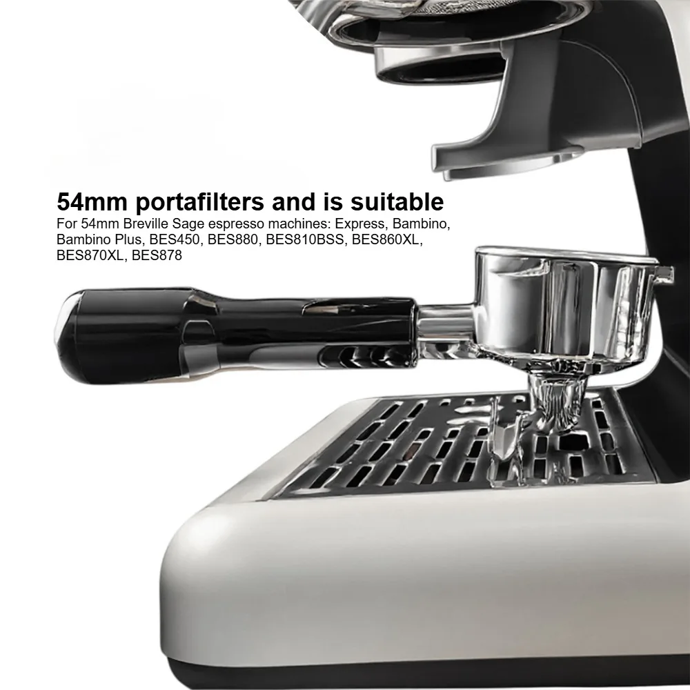Portafiltros inferiores de 54 mm compatibles con las máquinas de espresso Breville Sage de 54 mm Bambino, Bambino Plus, BES450, BES880, BES810BSS