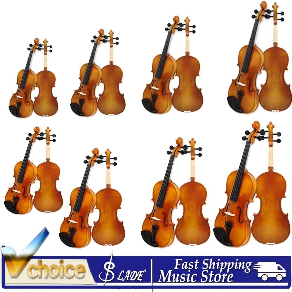 AV-02 4/4 Violin High-end Solid Wood–Profession Student Beginner Violin with Bow Case Handcrafted Best for Performance&Practice