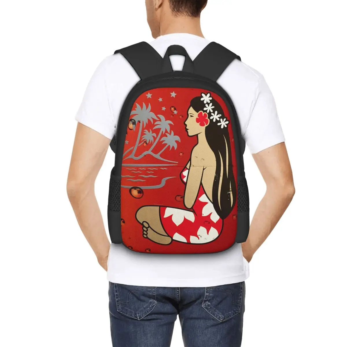 

Hinano Tahiti Student Backpack School Bag Hiking Travel Daypack for Boys Girls Fashion Bookbag Shoulder Bags