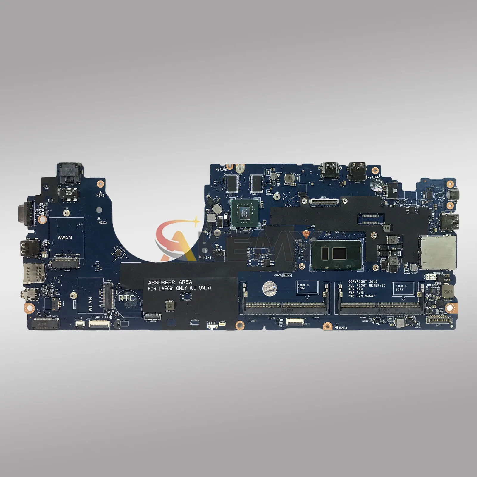 Para dell latitude 5580 placa-mãe do portátil LA-E092P 07w357 0309w1 07rd9d 0dvmc 0309w1 i5 i7 930mx notebook mainboard testado ok
