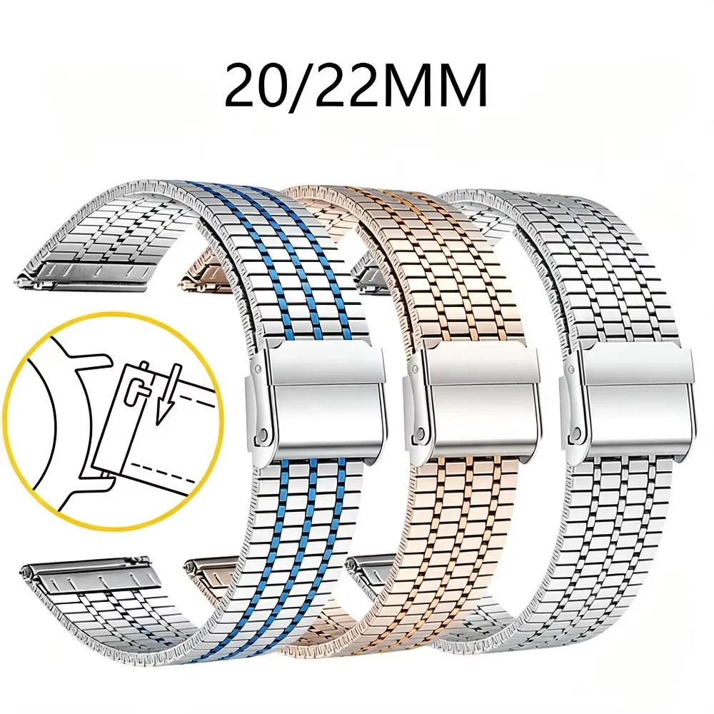 Mesh Coil Strip - 20 ミリメートル 22 ミリメートルフィッシュスケールメッシュ時計バンドクイックリリーススチールストラップ Apple Huawei