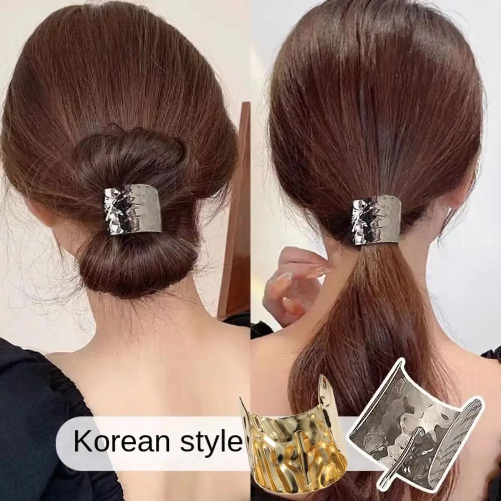 Retro Metal Lava Hairpin Horsetail Holder Korean Headwear Headdress Head Bands Hair Accessories Hair Ties Women Lady Girl