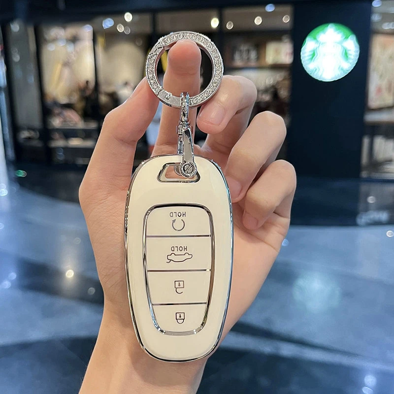 Tpu Car Key Case Cover For Hyundai Tucson Solaris Sonata Hybrid NEXO NX4 Santafe dn8 2020 2021 2022 Accessories