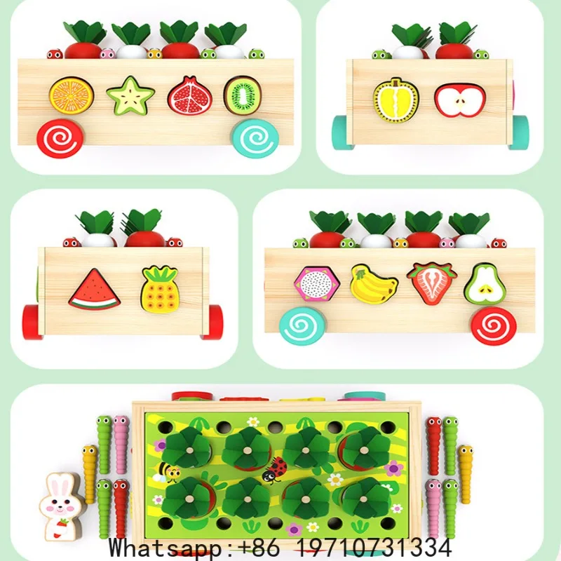 Toddlers Montessori Wooden Multifunction Educational Toys for Baby Childeren's Shape Sorting Toys Preschool Shape match Toy view 6
