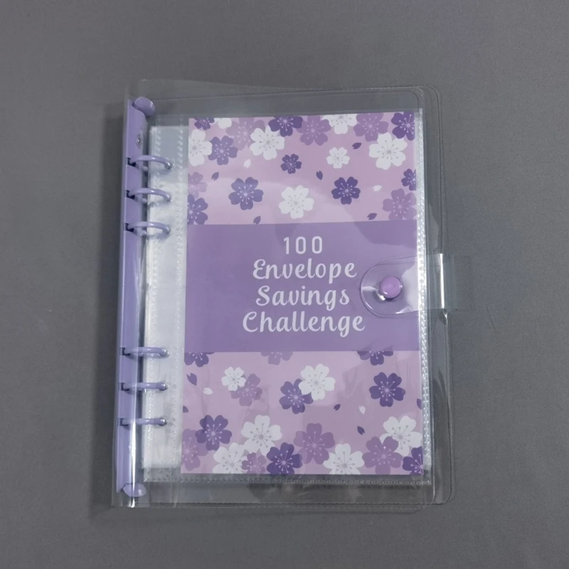 100 Day Envelope Challenge Binder For Budget Planning With Cash Envelopes Purple
