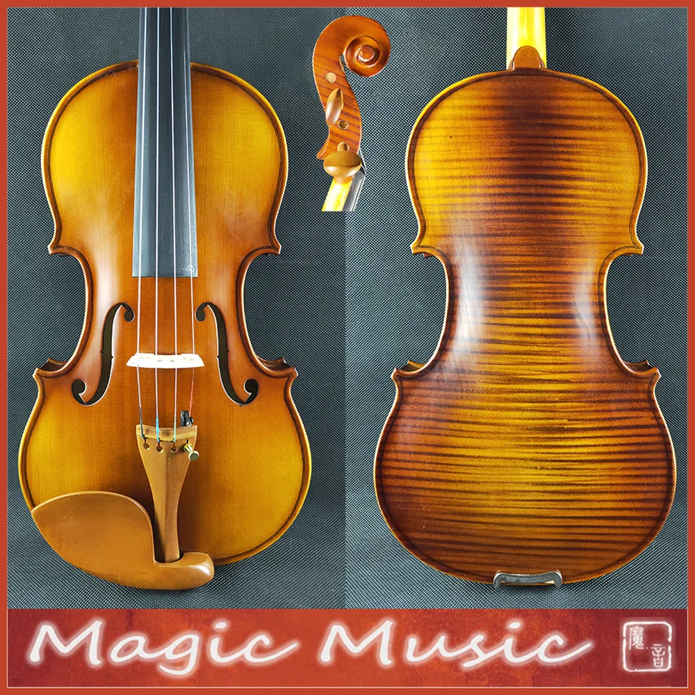 Nice Flame Student Violin 4/4 3/4 1/2 1/4 Size Stradivarius Violine Low Price Musical Instruments with Free Case Bow