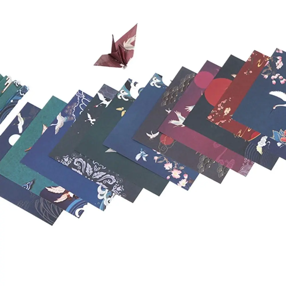 70pcs/Set 14.2cm Chinese Style Origami Paper Paper Handmade Crane Printed Paper Square Printing Folding Craft Paper Scrapbooking