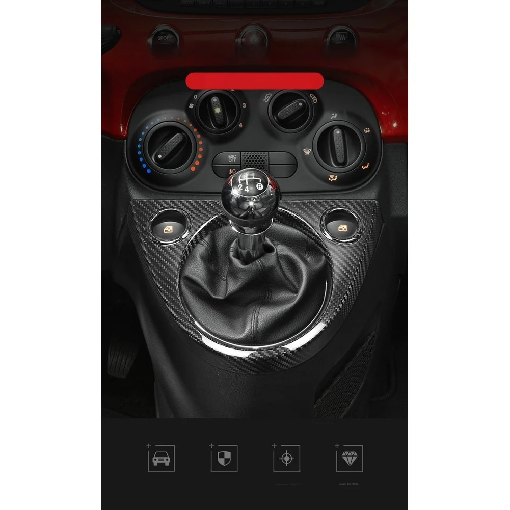 Dash Console Restoration Carbon Fiber Trim Carbon Fiber Gear Shift Frame Automotive Gear Shift Double-sided Tape Included