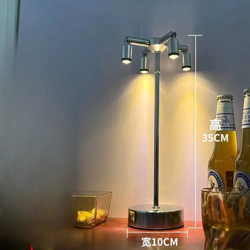 Lámpara LED de escritorio de carga de atenuación táctil Retro, focos de poste alto para exteriores, decoración de Ambiente, luces nocturnas pequeñas