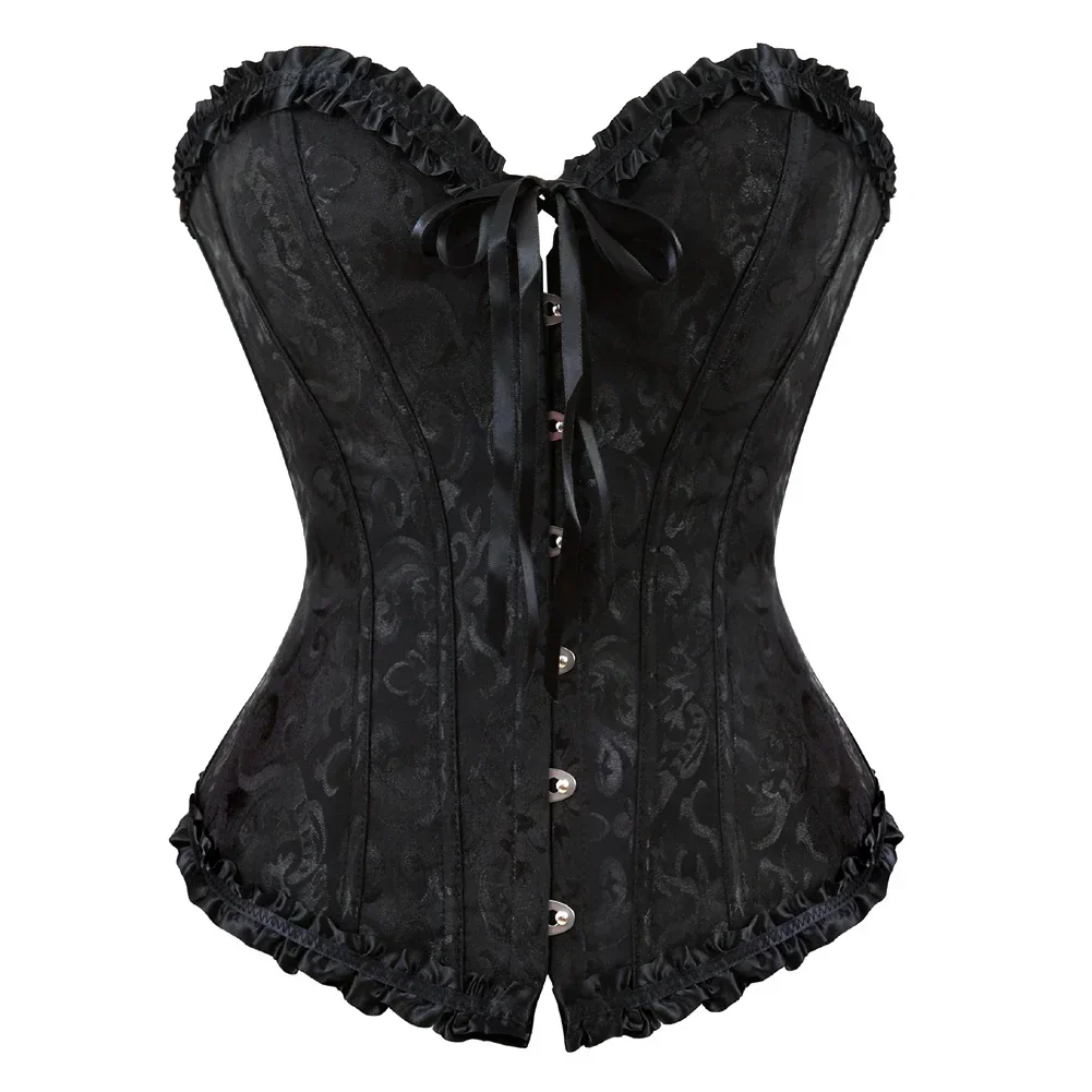 Corsetto vestito gotico floreale bustier Burlesque Lace Up corsetti gonna Set Showgirl Clubwear costumi costumi addio al nubilato