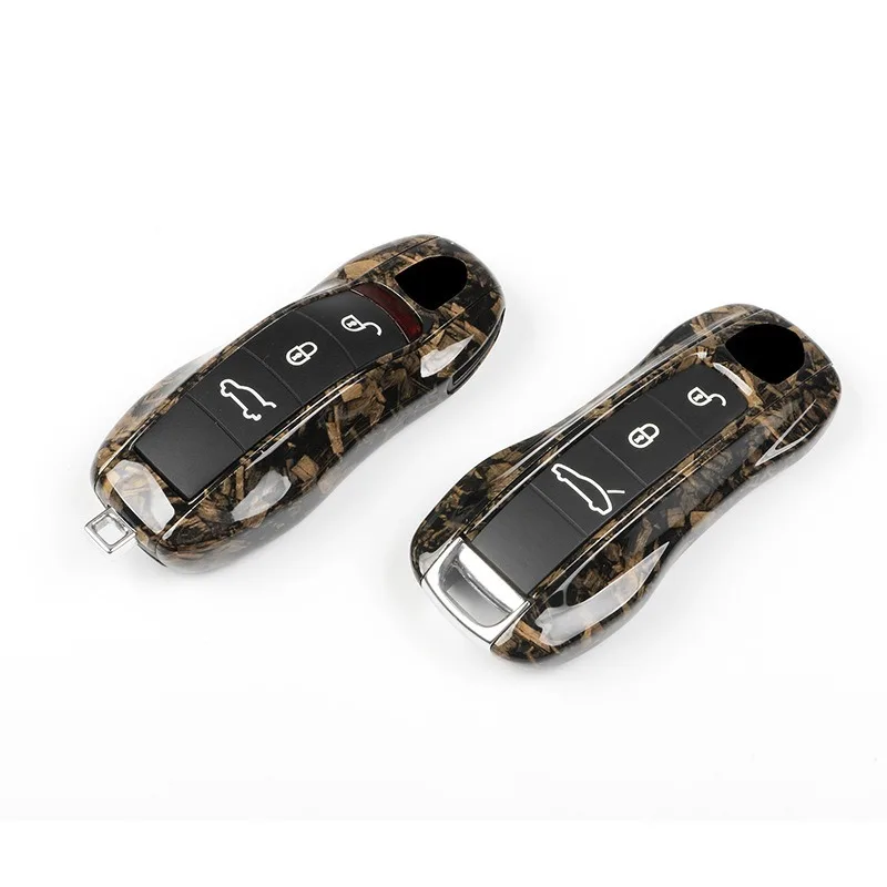 

ABS Key Fob Cover for Porsche Panamera/Macan/Cayenne, Durable Plastic Protective KeyCase Shell with Keychain Keybag