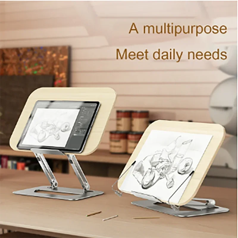 Laptop Stand Multifunction Read Books Holder For MacBook Air Notebook Stand Walnut Laptop Support Aluminum Foldable Tablet Stand