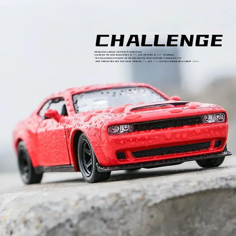 1:36 Dodge Challenger SRT Demon Sports Car Alloy Diecast Car Model Toy With Pull Back For Kids Gifts Toy Collection A141