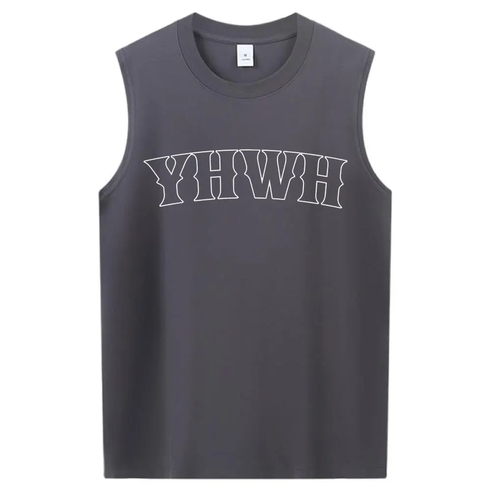 Subtle YHWH Faith Tank Christian Sleeveless Tops Men Summer Crewneck Clothing Daily Life Casual Faith Tee Gym Shirt Men
