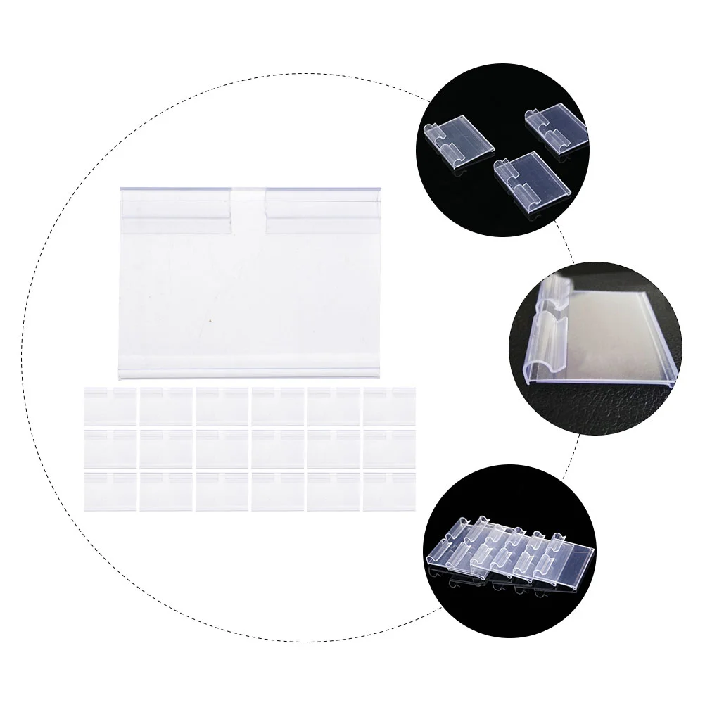 50 Pcs Pvc Label Plastic Hook Shelf Price Card Set 50pcs (60*42mm) Shop Holder Convenient Supermarket Retail Label Holders Tag