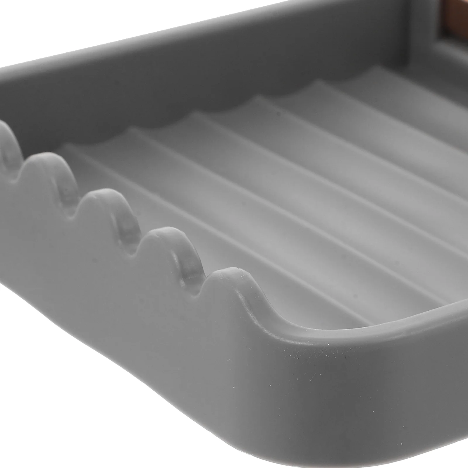 Kitchen Utensils Spoon Rest Tumbler Lid Organizer Holder for Dish Rack Pot Stove Top Grey Ladle Countertop