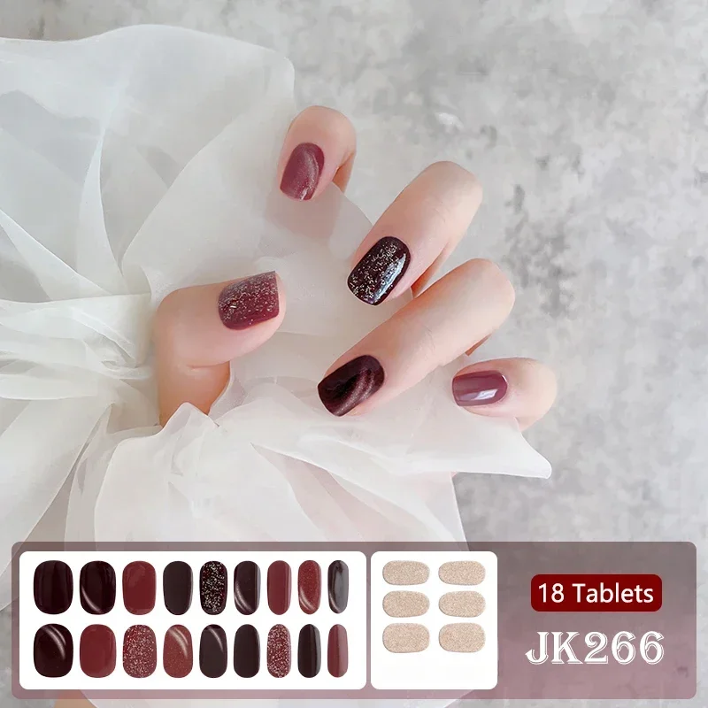 Neue Ankunft Leopardenmuster Semi Cured Gel Nagelstreifen Patch Kleber Maniküre Dekor UV Lampe Brauchen Französisch Design Gel Nagel Aufkleber