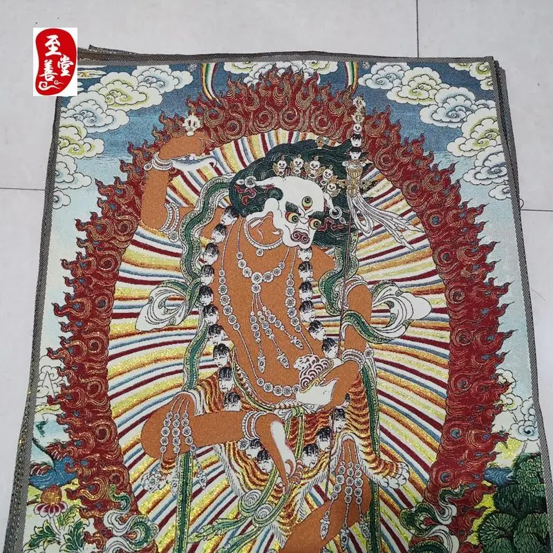 Tibet Tibetan Cloth Silk Lion face dakini Thangka Tangka Embroidery Painting Embroidery Hanging Pictures