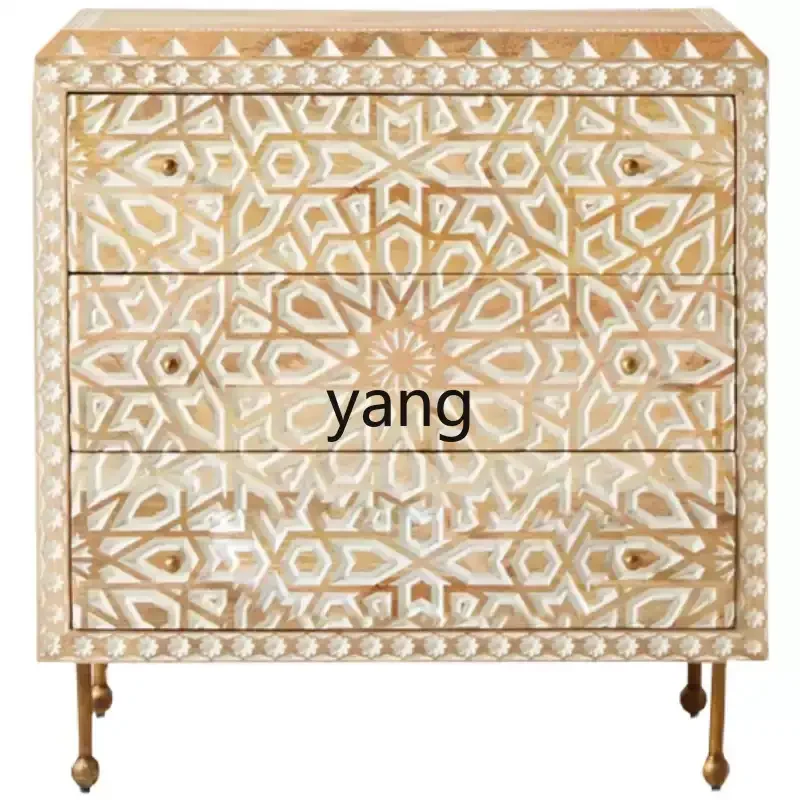 CX solid wood storage cabinet European court log carved complete storage cabinet
