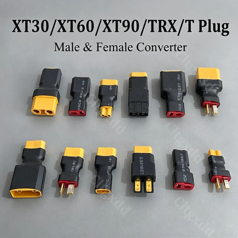 Cltgxdd XT30 XT60 XT90 T-Stecker TRX Lipo-Akku-Konvertierungsadapter Stecker-Buchse-Verbinder für RC-Auto, Flugzeug, FPV-Drohnenmodell – Detail 2