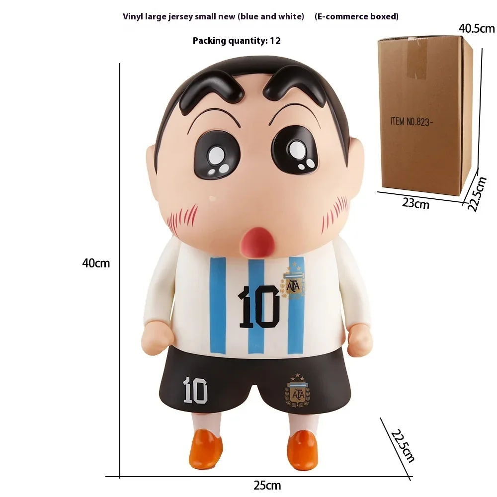 Oryginalna śliczna kredka Shin-Chan figurki Anime 40cm duży Model ozdoba samochodu lalka seria peryferyjna kolekcja dekoracja prezent dla dzieci