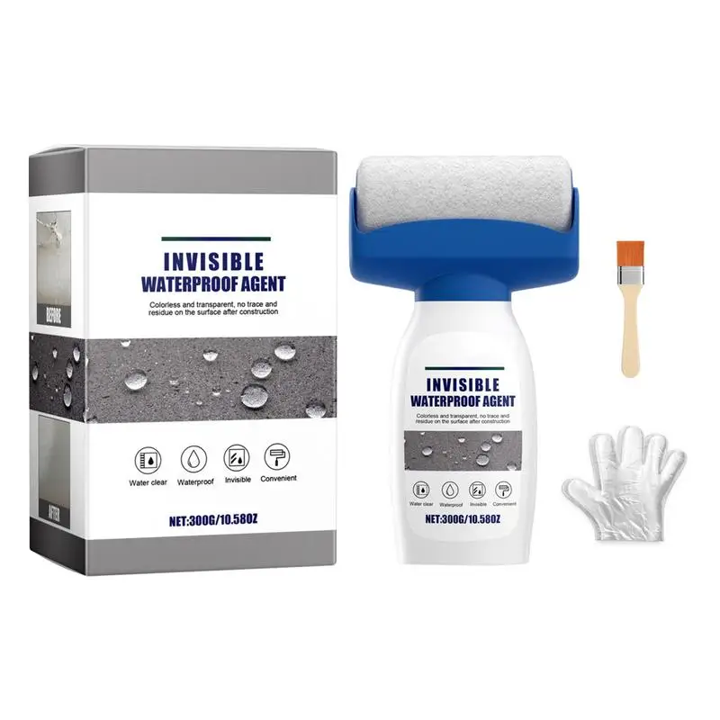 

Invisible Waterproof Glue Waterproof Anti Leakage Agent Water-Based Odor-Free Coating With Roller And Gloves For Easy