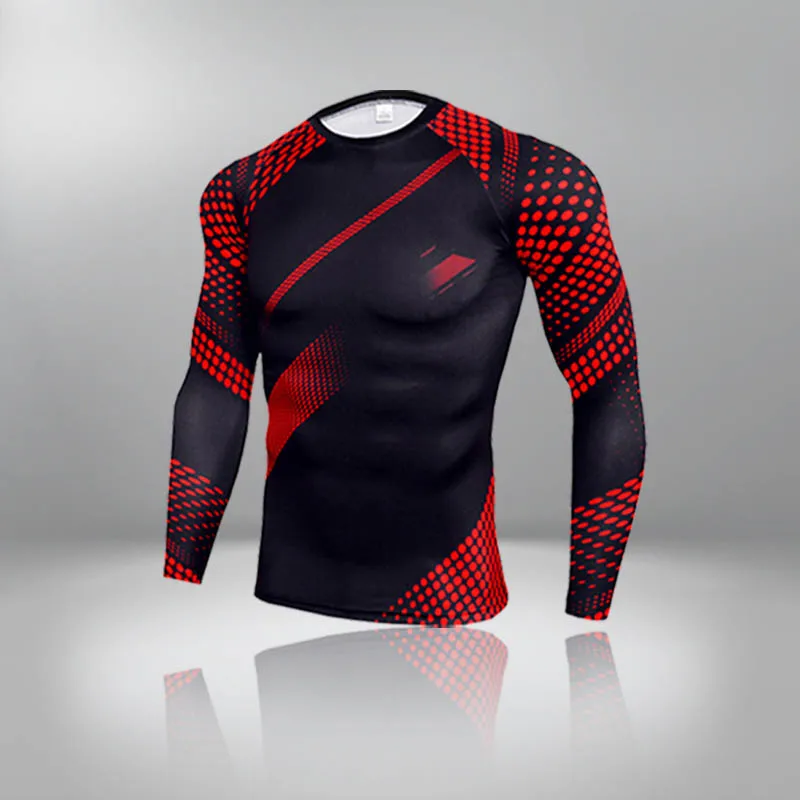 Camisa esportiva de compressão térmica masculina, secagem rápida, camiseta manga comprida, cueca esqui, roupa de treino fitness, camisa esportiva fina, inverno