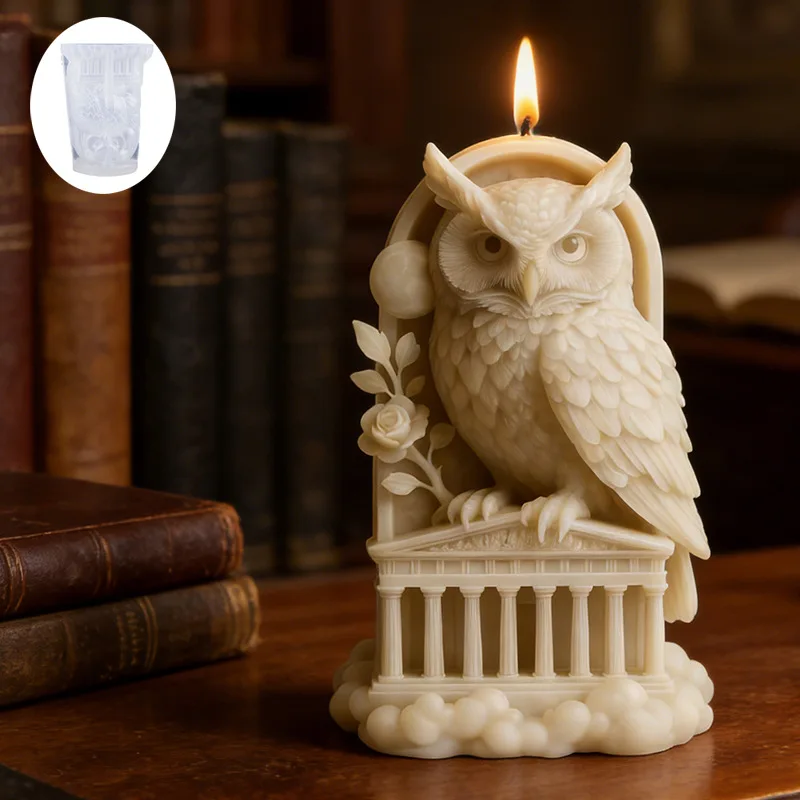 

DIY Owl Silicone Candle Mold for Aroma Plaster Figurines Creative Gypsum Diffuser Decor