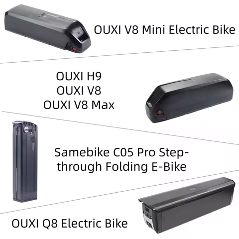 OUXI Ebike Battery 36V 48V 10.4Ah 13Ah 15Ah 17.5Ah 20Ah for 500W 1000W OUXI Q8 V8 H9 Mini Max Samebike C05 Pro Electric Bike