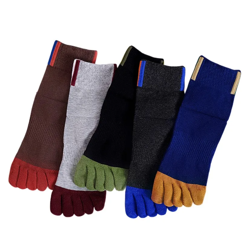 5 Pair Men's Cotton Five-toe Sports Socks New Design Fashion High Quality Casual Five-finger Socks Men