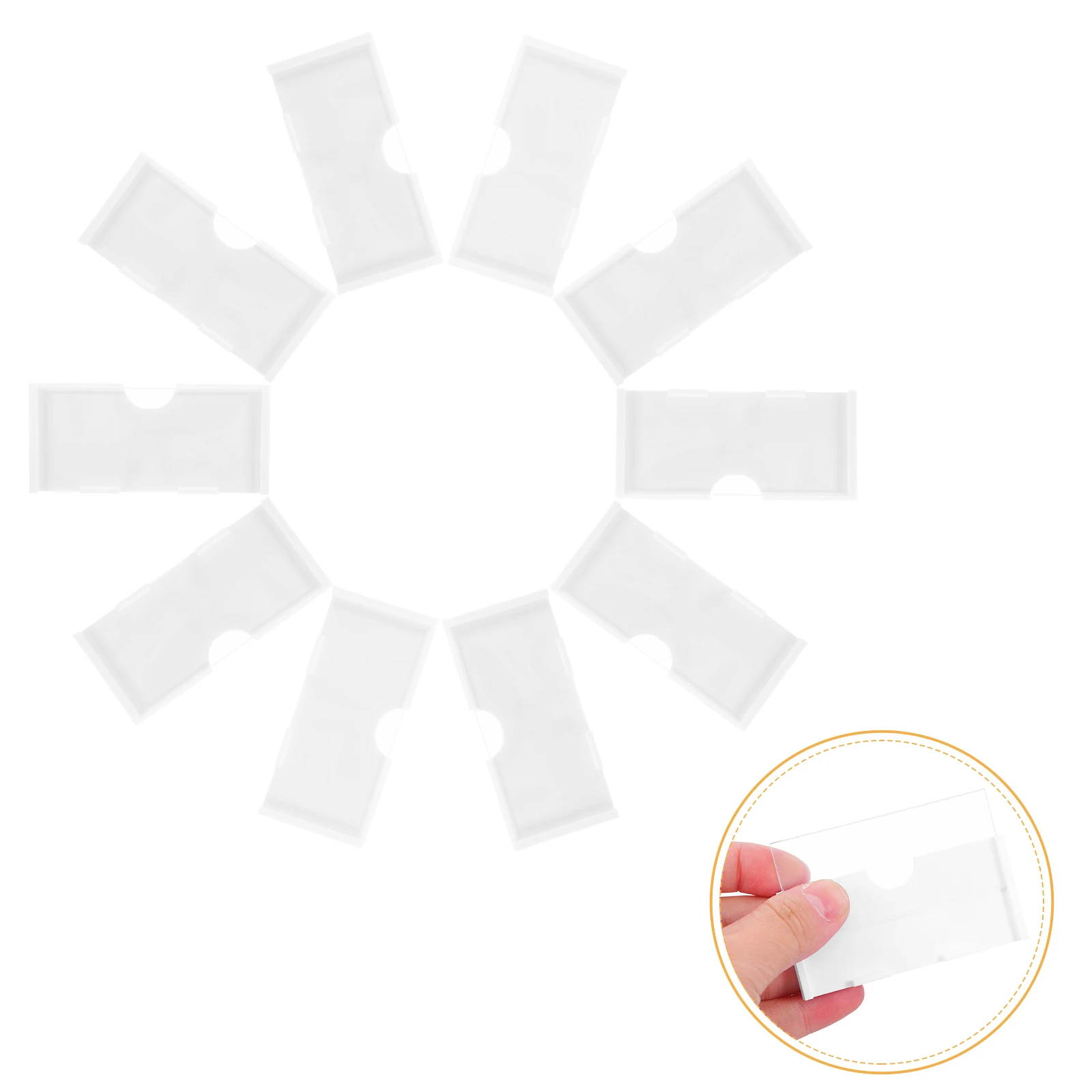 

20pcs White Hook Tags Single Hole Clear Shelf Labels Supermarket Price Tag Small Jewelry Marker Plastic Folder Labels