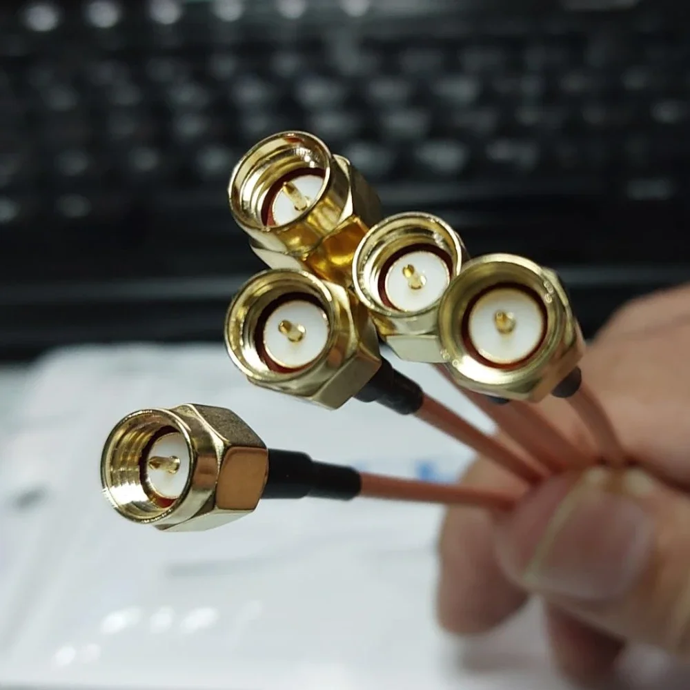 5 قطعة SMA ذكر إلى SMA ذكر RF اقناع كابل RG316 50 أوم خسارة منخفضة عالية التردد حمض الحرارة مقاومة للتآكل هوائي اتصالات #6