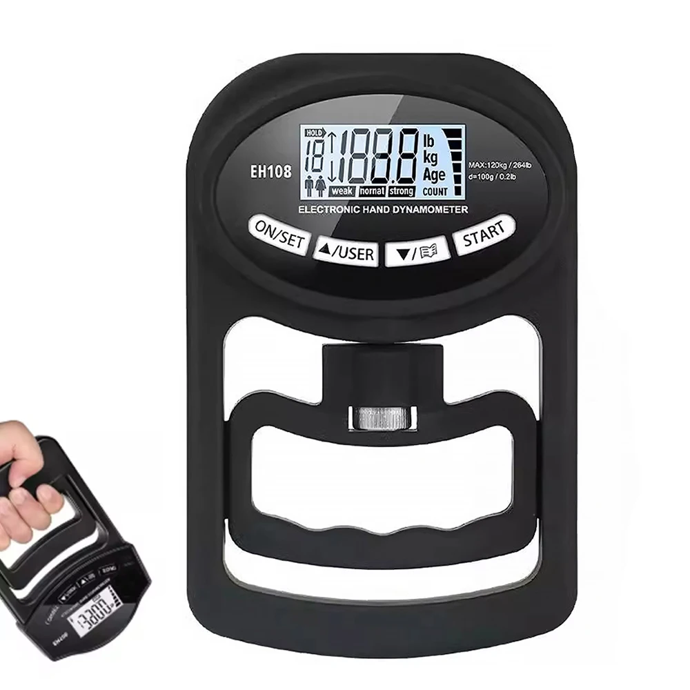 Digital Hand Dynamometer Grips WIth LED Display 268Lbs/120Kg Adjustable Strength Trainer Electronic Tester for Men and Women