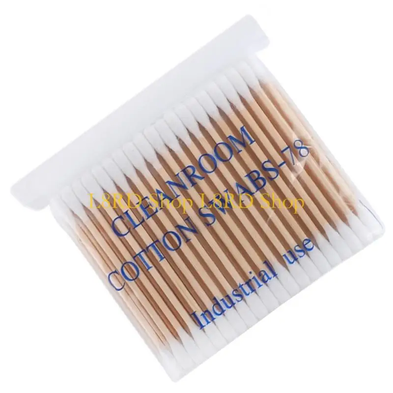 L8RD 100 pezzi cotone industriali cotone da 15 bastoncini legno e punte appuntite pulizia precisa e