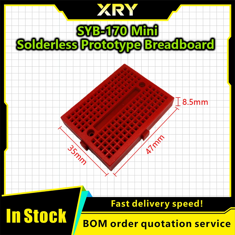 1-2PCS SYB-170 Mini Prototype Experiment Test Breadboard Board Tie-points 170 Tie-points 35*47*8.5mm 6 Color
