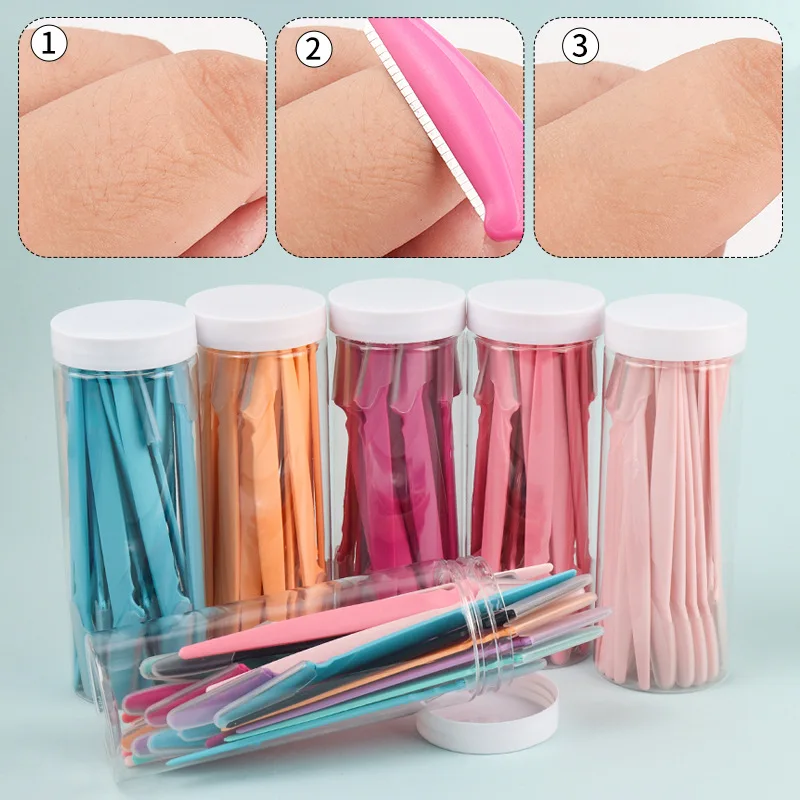 Ensemble de tondeuse à sourcils polyvalente pour femmes et hommes, outils de maquillage, rasoir pour le visage facile à utiliser, lames en acier inoxydable, couteau de toilettage, mélange de couleurs