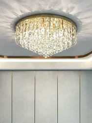 Ceiling chandelier K9 Crystals E14 Gold / Chrome Steel Led Ceiling Lights Modern Bedroom Art Deco Indoor Lighting Fixtures Lamp