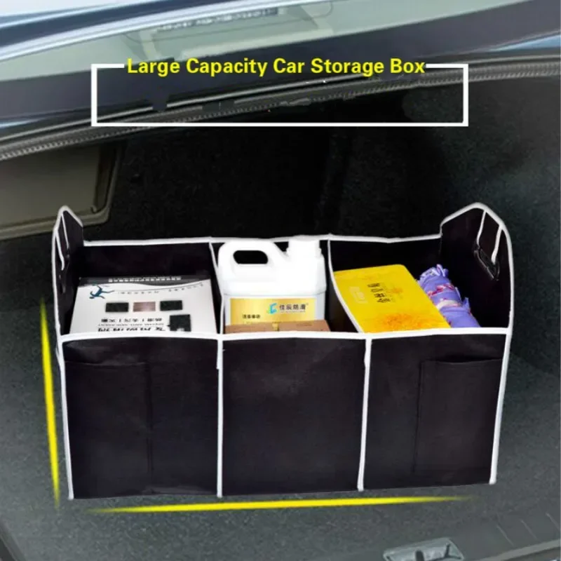 

Car Multi-Pocket Trunk Organizer Large Capacity Folding Storage Bag Trunk Stowing Tidying Trunk Organizer Car Stuff Accessory