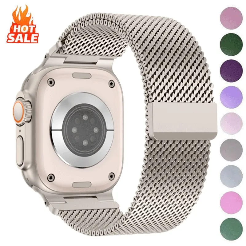 Milanaise-Armband Solo Loop-Armband für Apple Watch 42 mm 44 mm 45 mm 46 mm 49 mm Iwatch Serie 11 10 9 8 7 6 5 4 3 2 1SE Ultra
