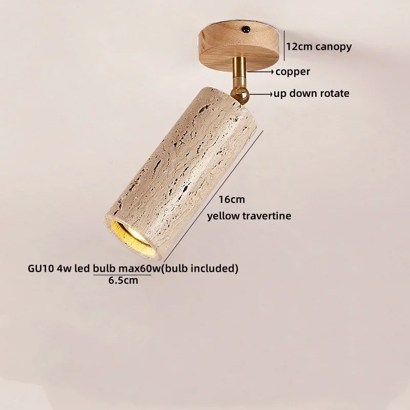 TechHPNatural Yellow Cave Stone LED Ceiling Light Corridor Spotlight Porch Balcony Yellow Limestone