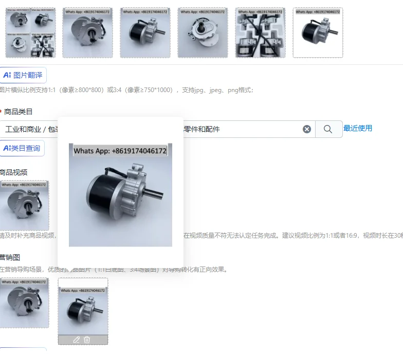 Cross-border wholesale Unite same wheelchair motor 24V250W motor motor ZD101AZ1 electric modification