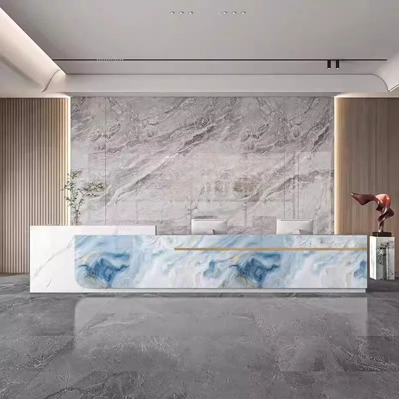 Business Beauty Salon Reception Desk Counter Hairdressing Reception Desk Office Business Theke Rezeption Office Furniture