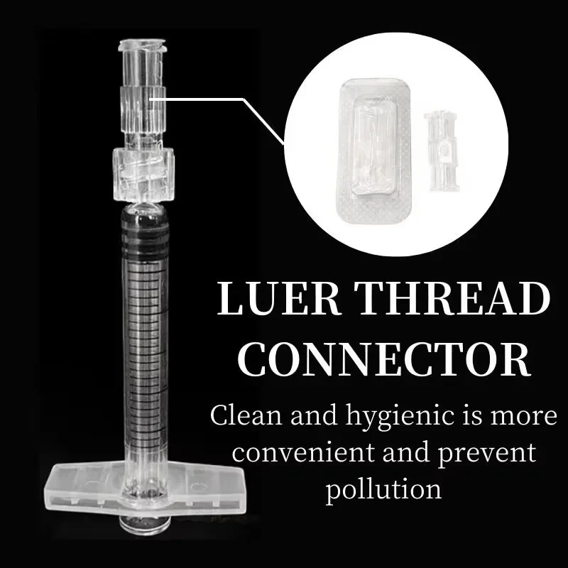 Luer Thread Connector Pp Material Transparent Syringe Double-Way Connector Easy And Durable Use In Sterile Environment Drug Guid